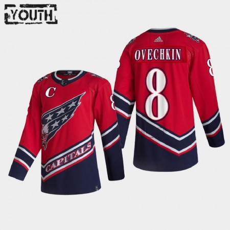 Barn Ishockey Washington Capitals tröja Alexander Ovechkin 8 2020-21 Reverse Retro Authentic